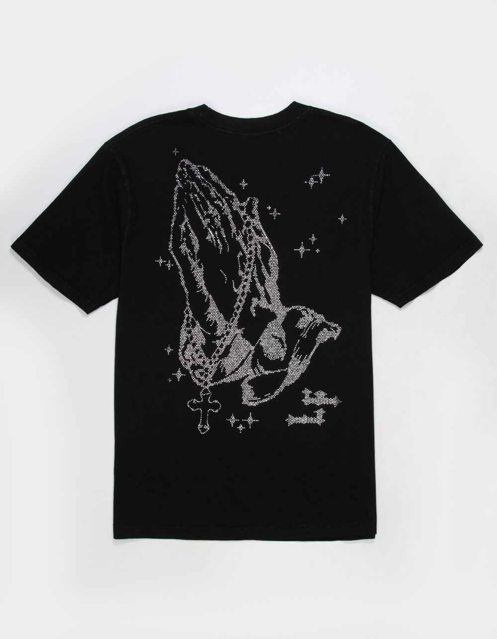 LA FAMILIA Prayer Hands Mens Rhinestone Boxy Tee