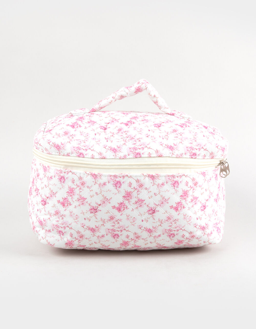 TILLYS Quilted Floral Cosmetic Bag