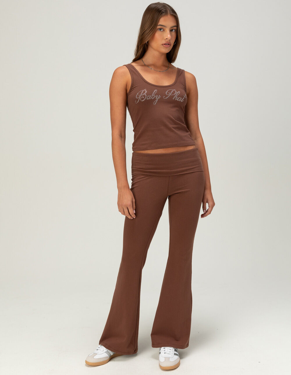 BABY PHAT Fold Over Womens Flare Pants