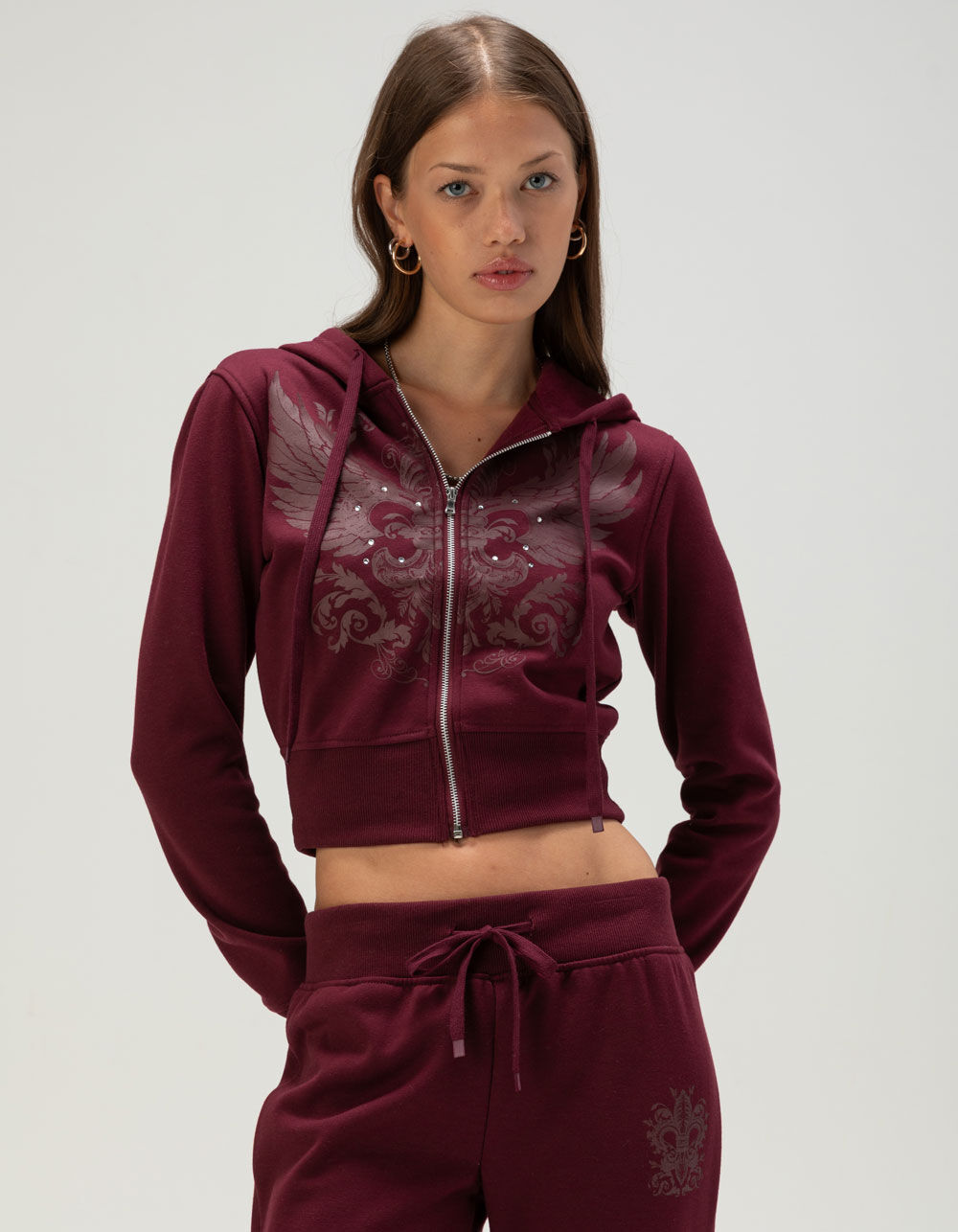 FULL TILT Wing Graphic Womens Zip-Up Hoodie