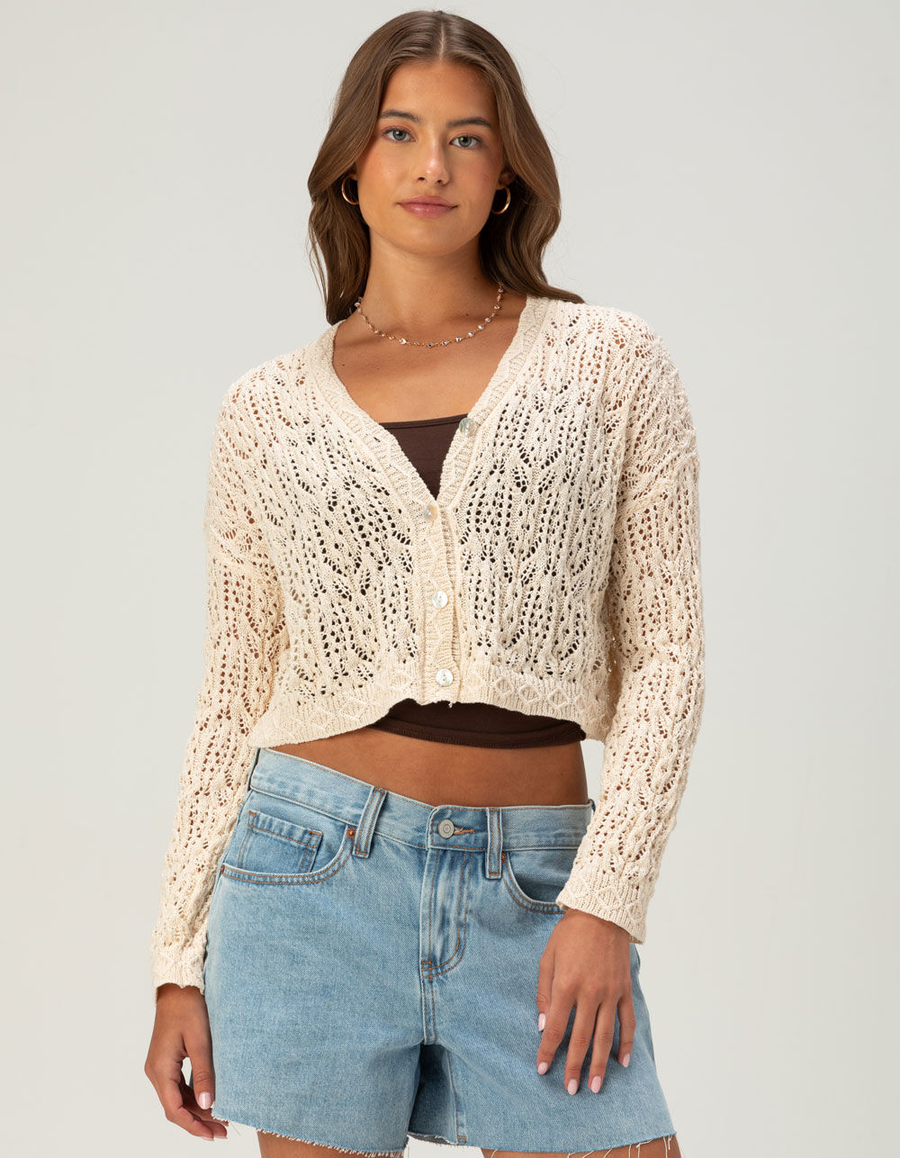 NECTAR CLOTHING Womens Button Up Sweater