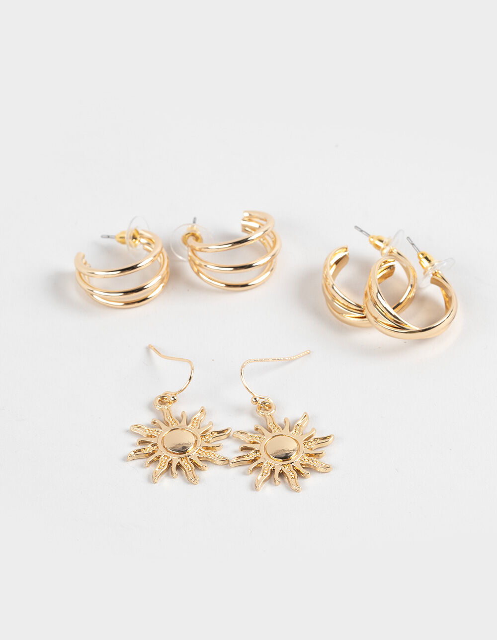 FULL TILT 3 Pack Sun Hoop Earrings