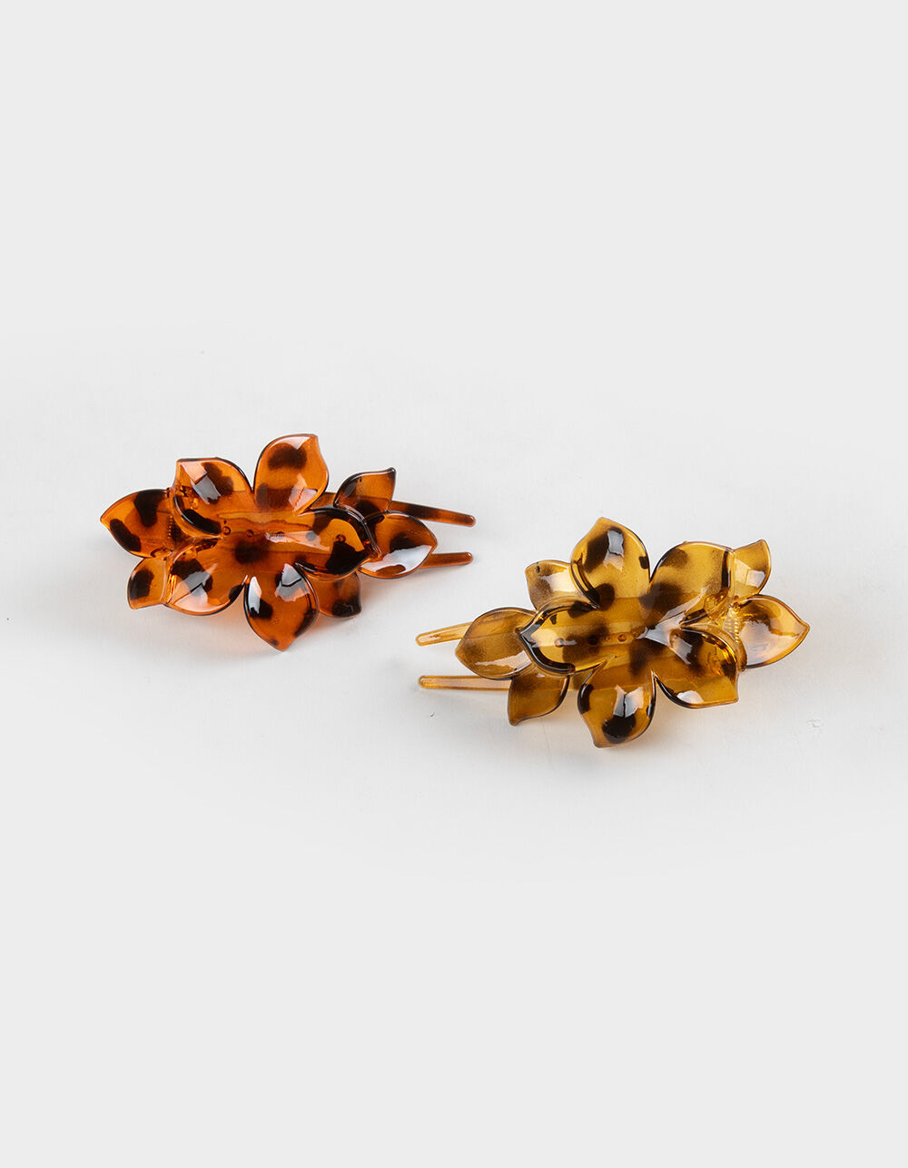 FULL TILT 2 Pack Tortoise Shell Floral Claw Clips