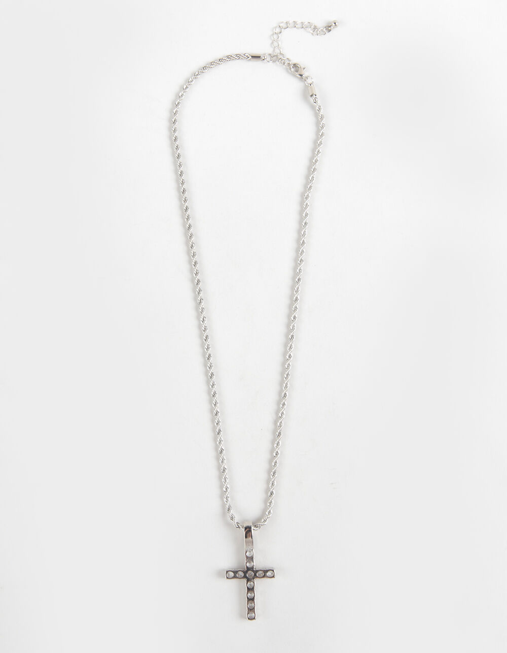 RSQ Iced Cross Rope Chain Necklace