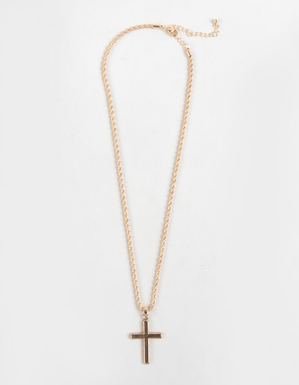 RSQ Cross Pendant Rope Chain Necklace