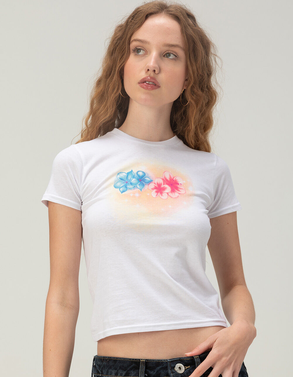 SUGAR FLOWER Airbrush Hibiscus Womens Tee