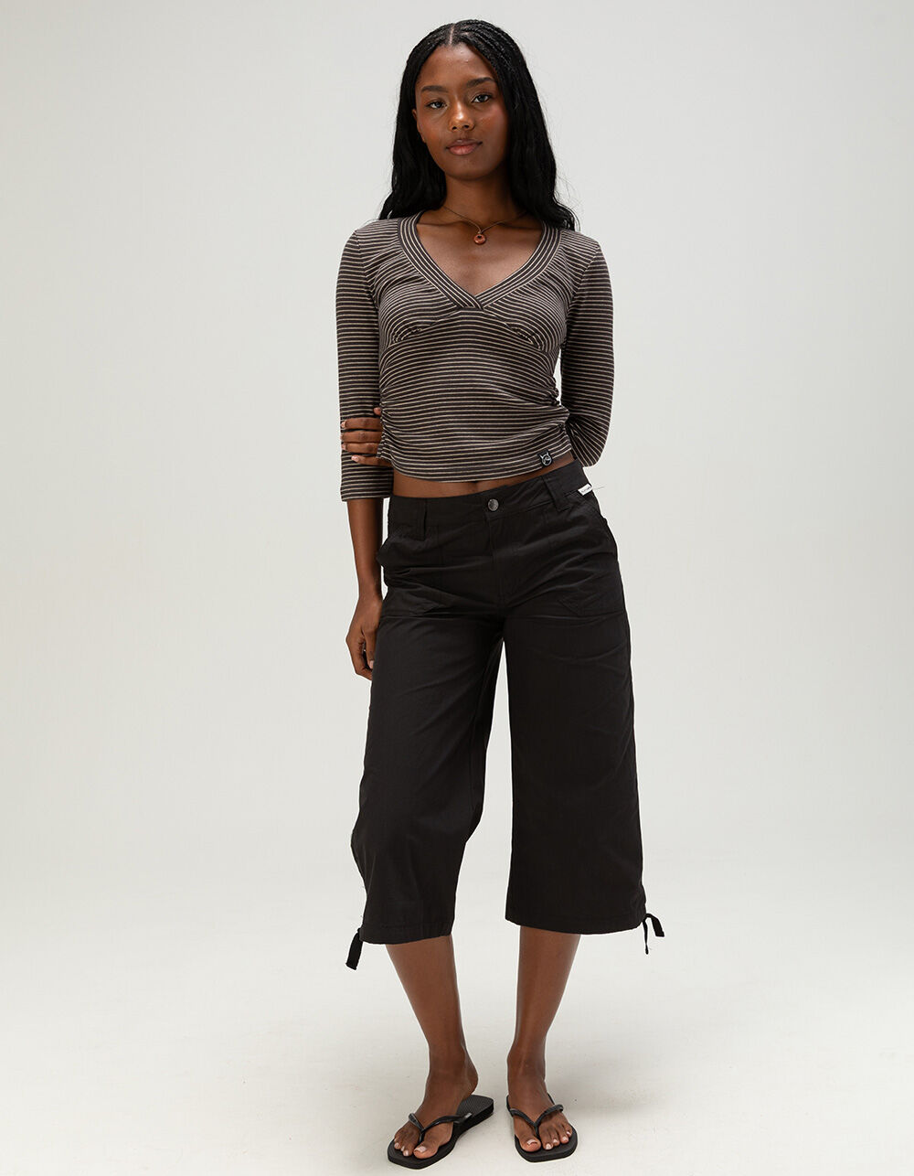 RUSTY Cameron Womens Low Rise Relaxed Capri Pants