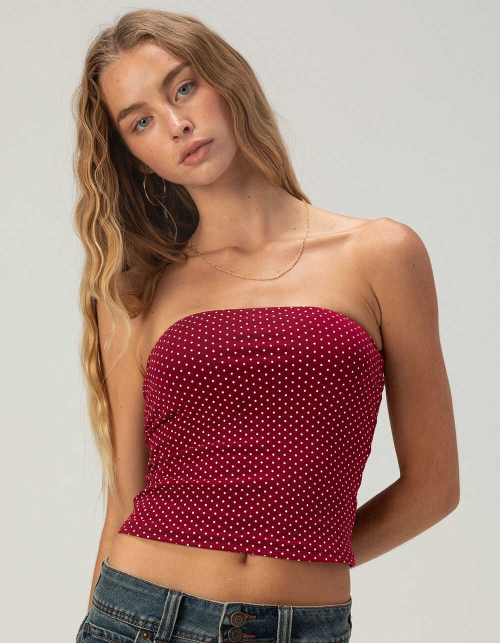 BOZZOLO Polka Dot Womens Tube Top