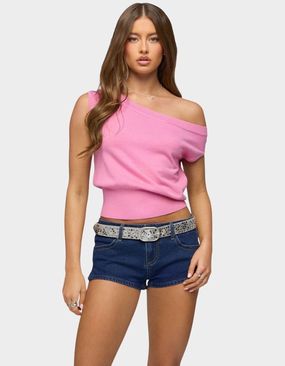 EDIKTED Michaela Off Shoulder Knit Top