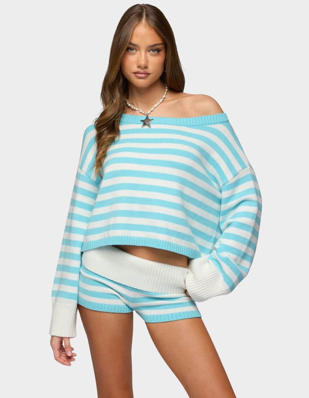 EDIKTED Saphi Striped Oversized Knit Sweater
