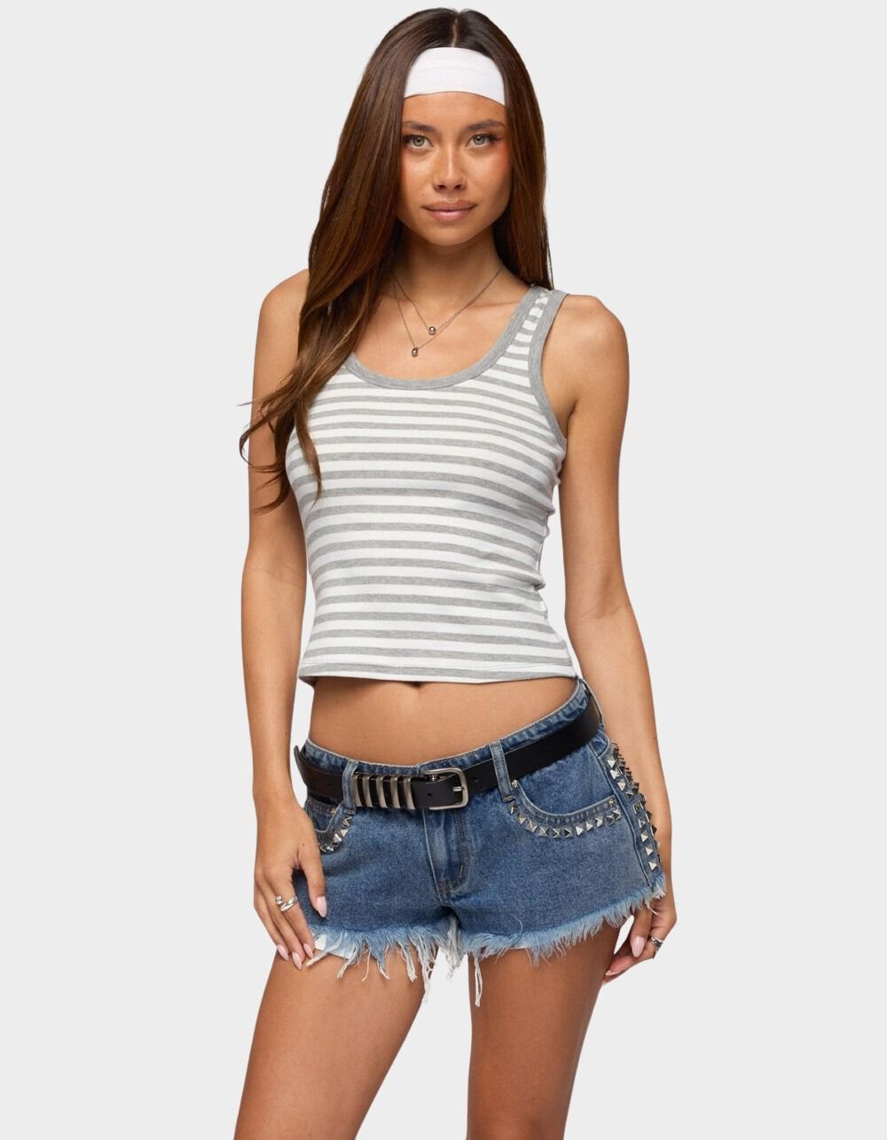 EDIKTED Alethea Striped Scoop Neck Tank Top