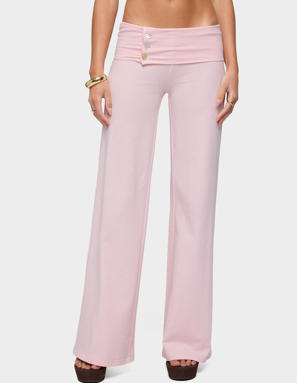 EDIKTED Poppy Foldover Wide Leg Pants