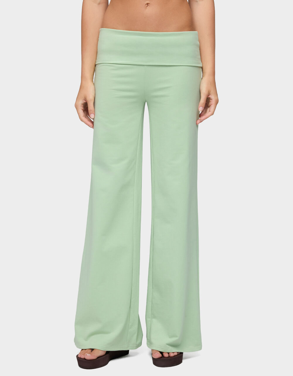 EDIKTED Cammy Wide Leg Foldover Pants