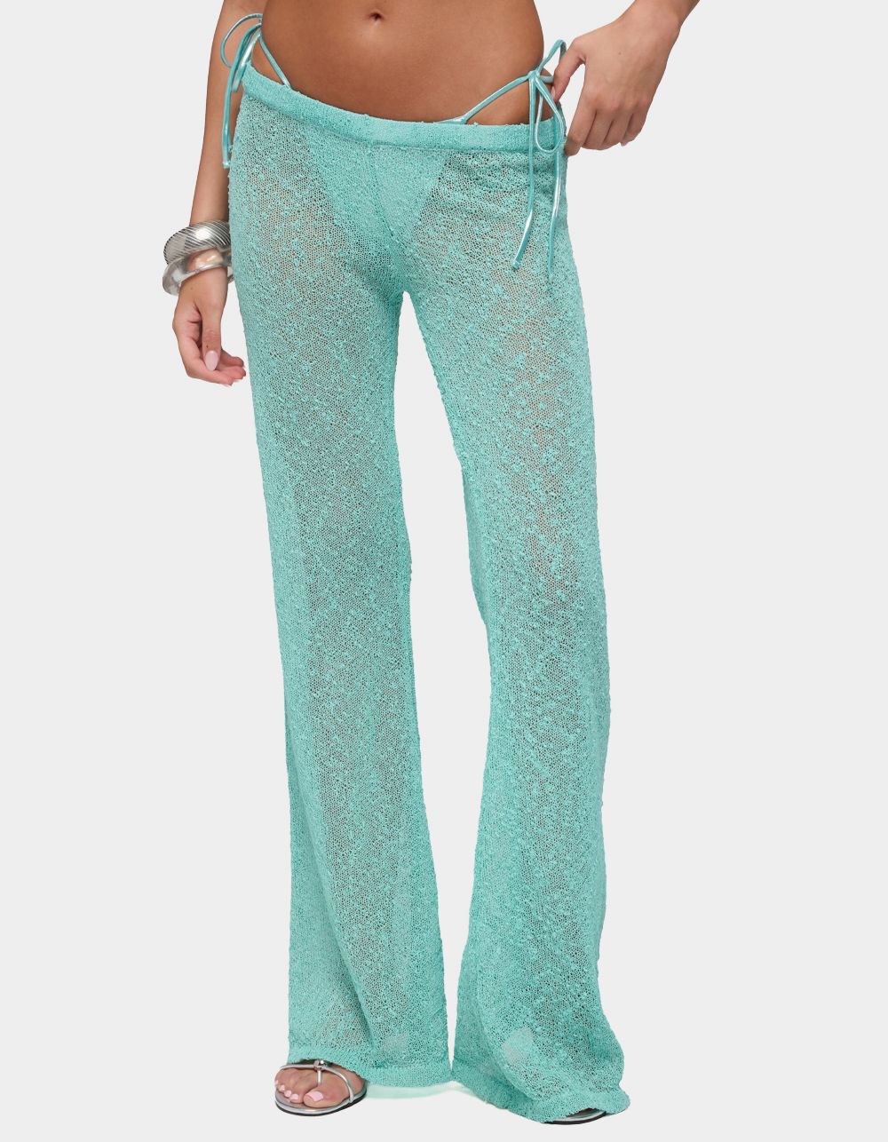 EDIKTED Bena Textured Knit Flared Pants