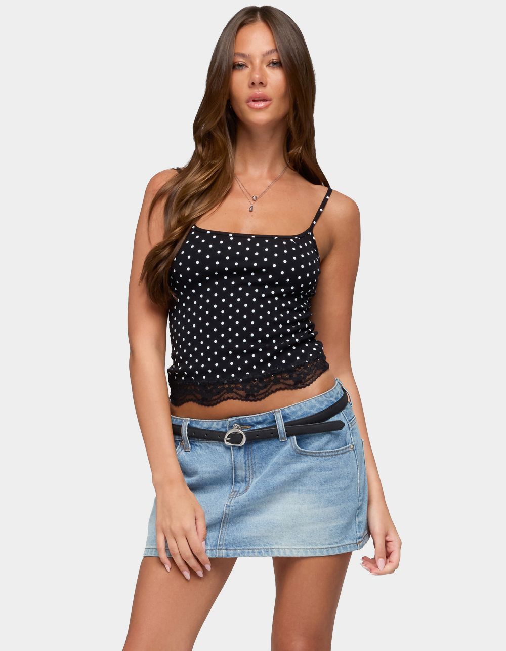 EDIKTED Lyle Lacey Polka Dot Top