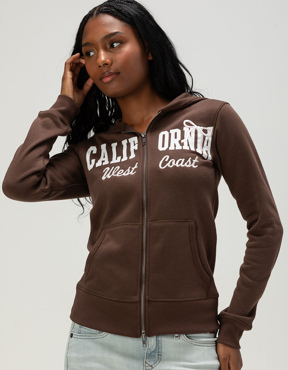 MADDEN GIRL California Womens Zip-Up Hoodie