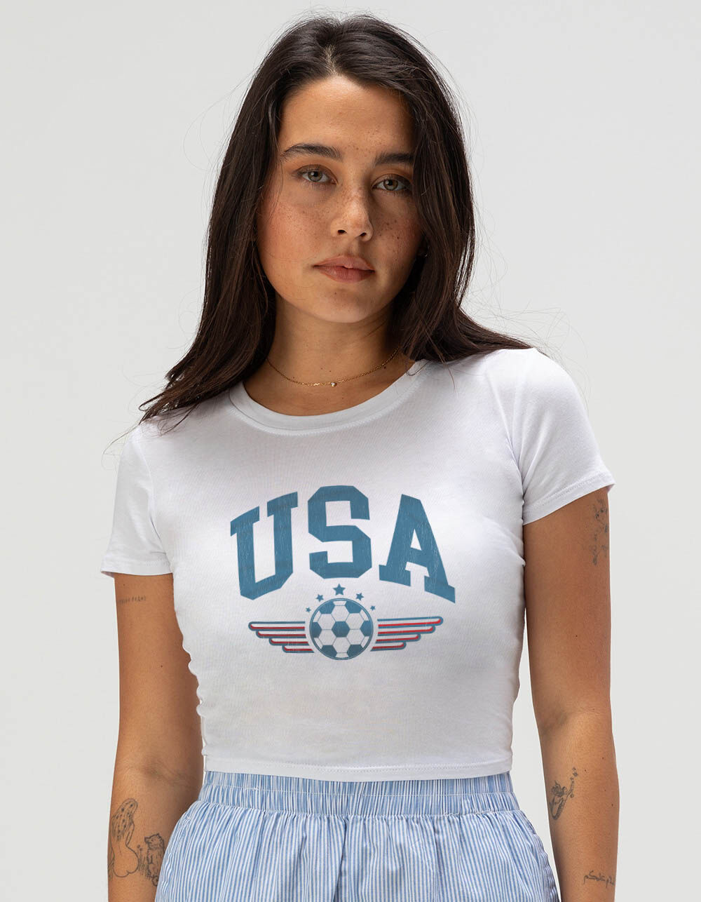 SOCCER USA Wings Womens Baby Tee