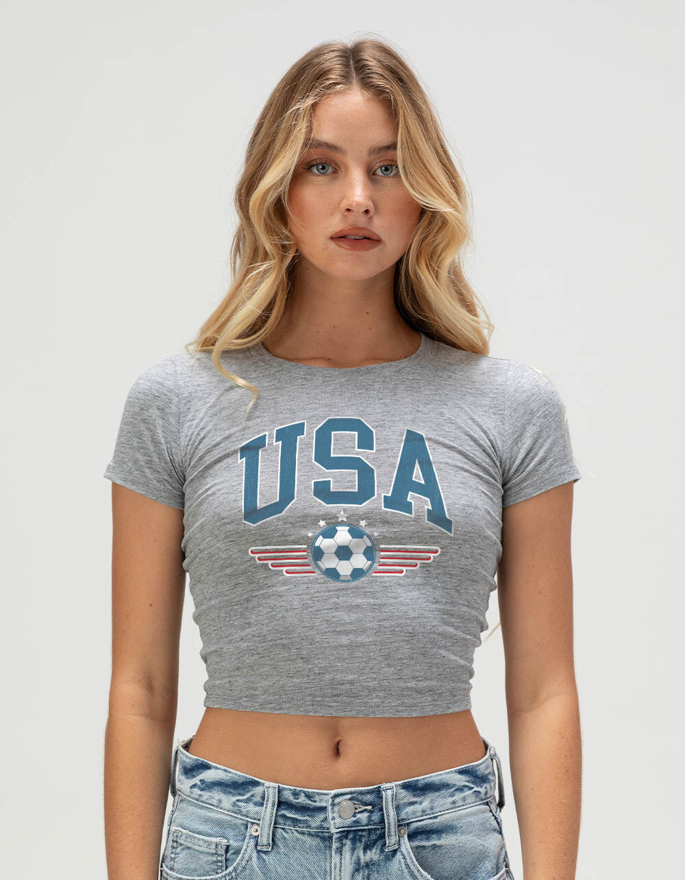 SOCCER USA Wings Womens Baby Tee