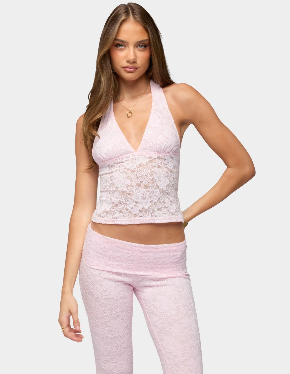EDIKTED Talisa Lace Halter Top