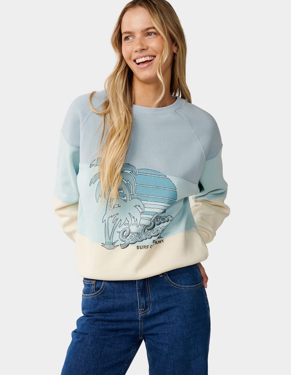 RIP CURL Seeker Raglan Standard Womens Crewneck Sweatshirt