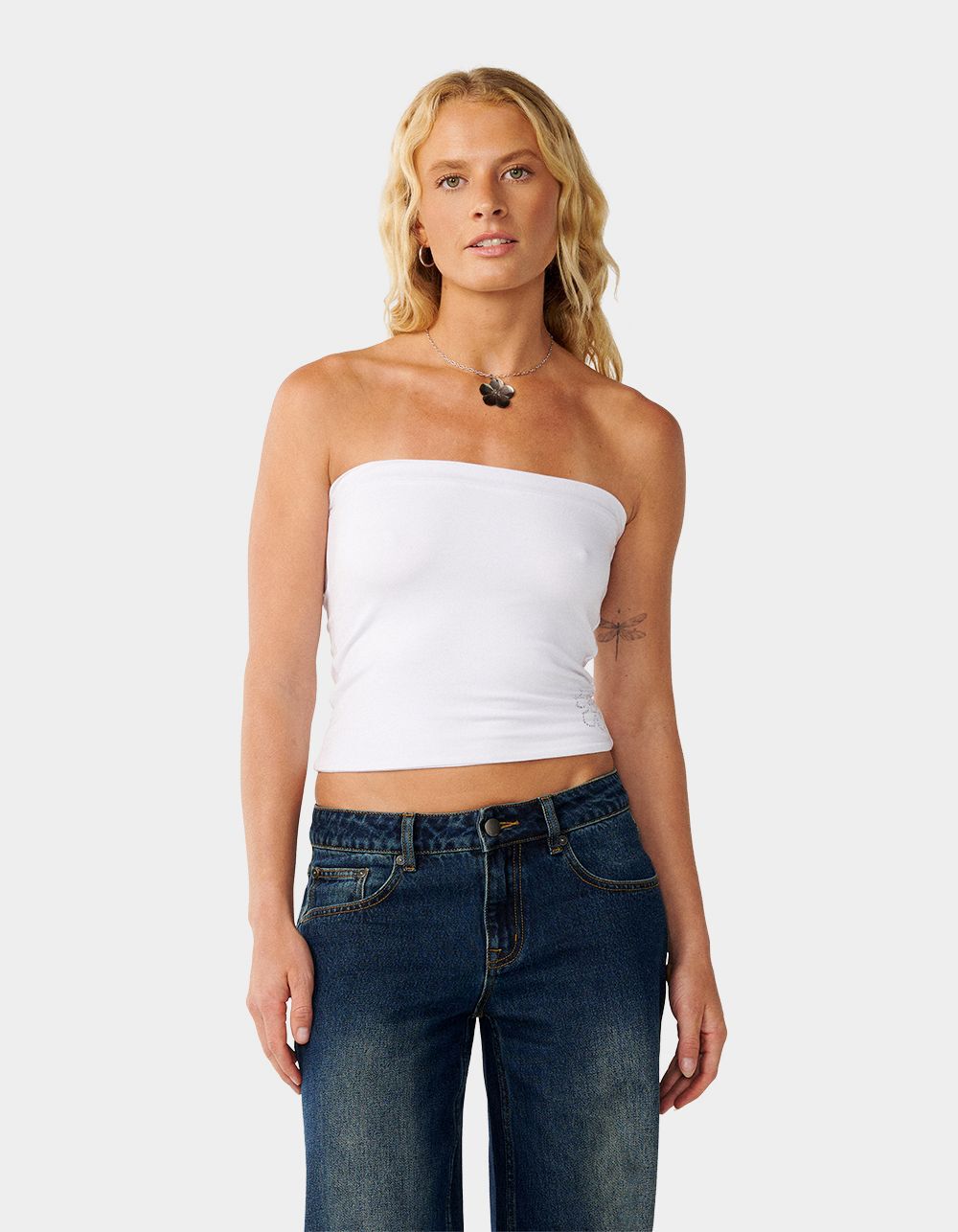 RIP CURL Archive Script Bandeau Womens Strapless Top