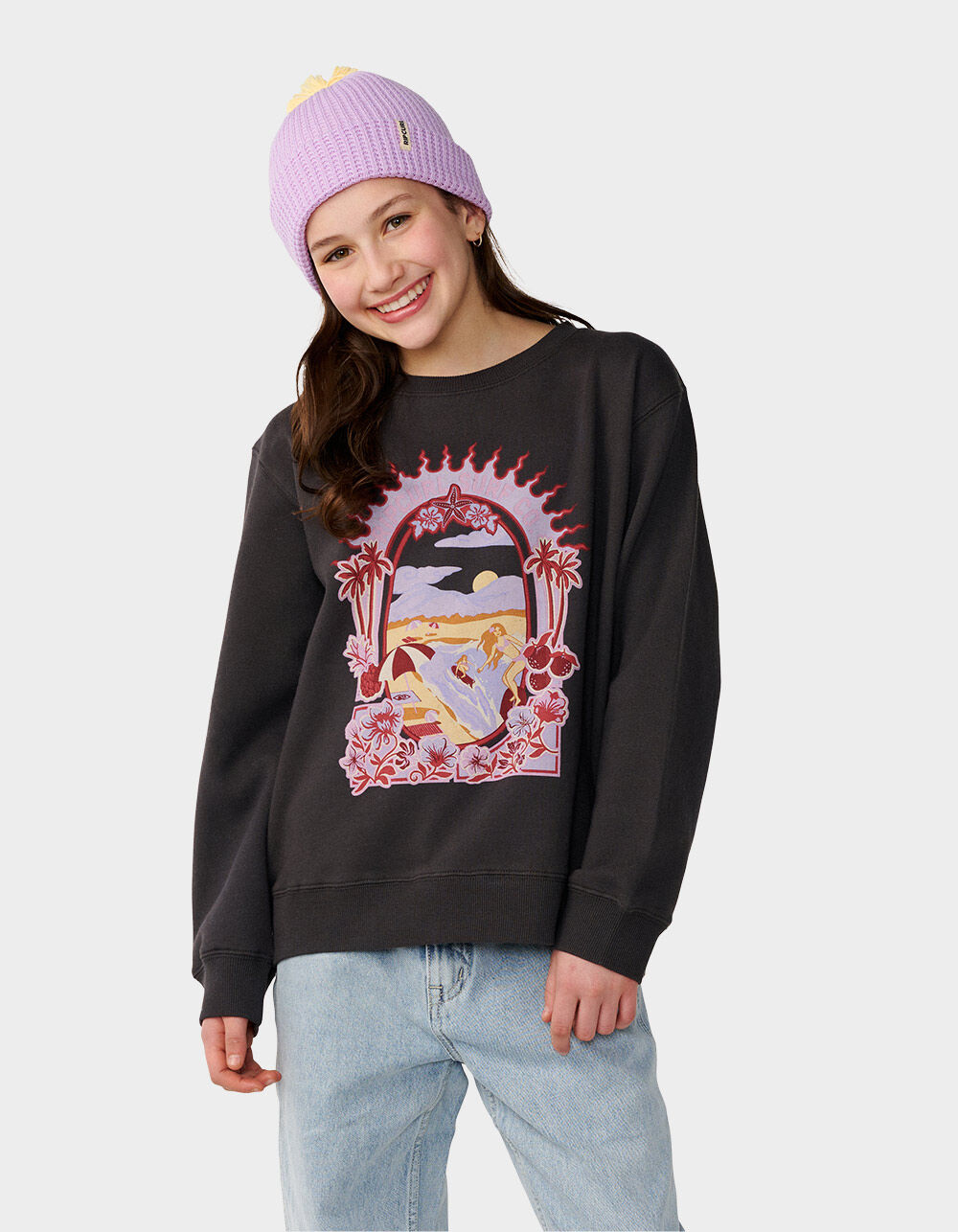 RIP CURL Costa Del Sol Girls Crewneck Sweatshirt