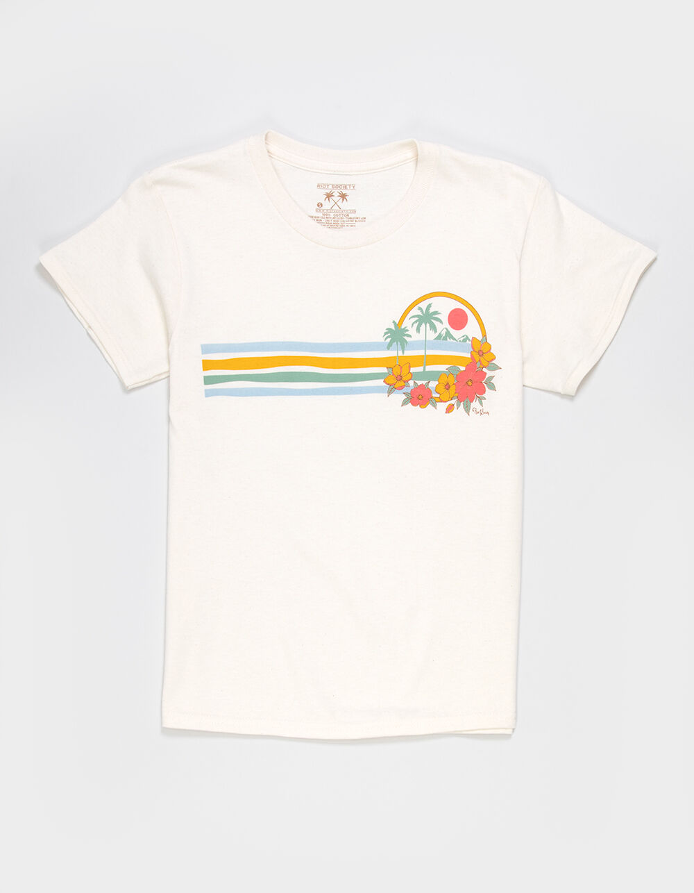 RIOT SOCIETY Tropical Stripe Girls Tee
