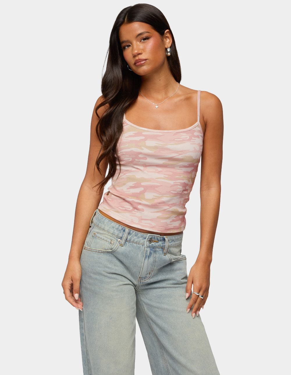 EDIKTED Ciellah Camo Tank Top