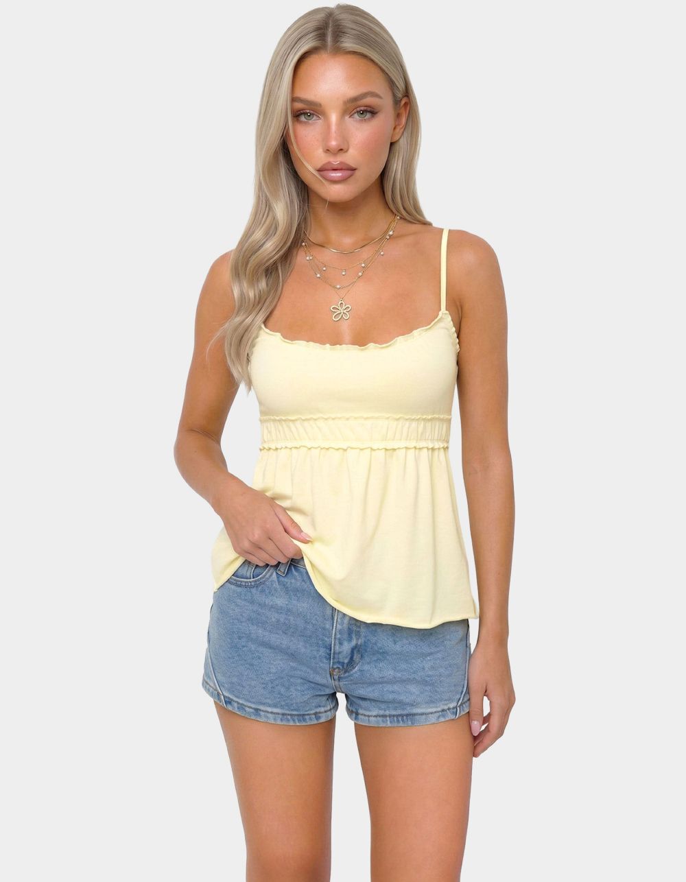 EDIKTED Zepher Lettuce Tank Top