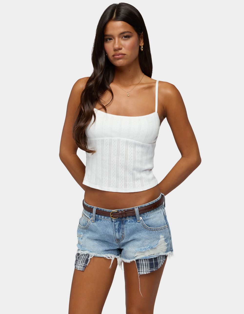 EDIKTED Aivy Pointelle Tank Top