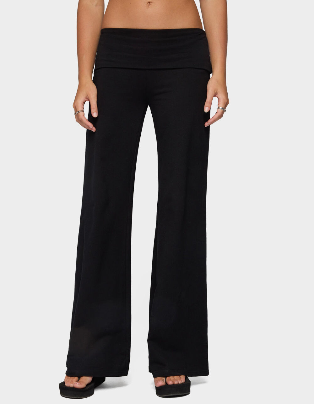 EDIKTED Angel Energy Sequin Foldover Pants